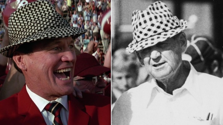 Bear Bryant smiling in film and real life