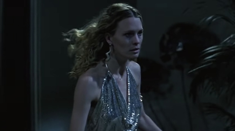 Upset Jenny wind blowing in hair