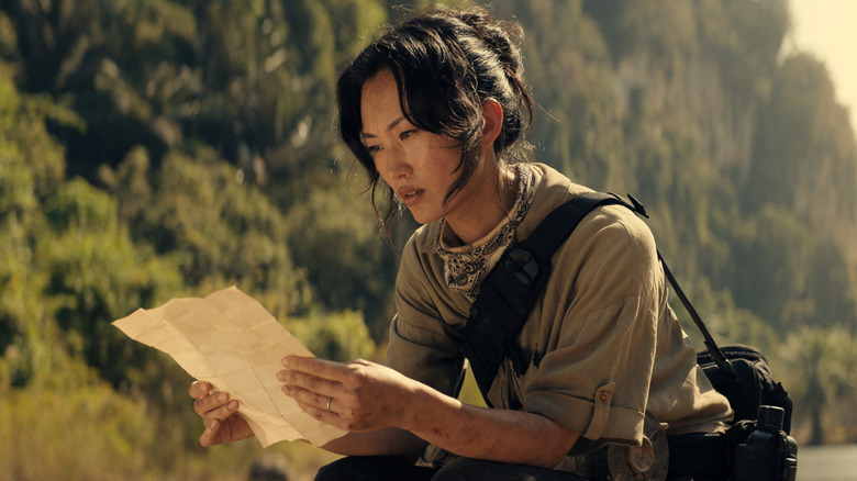 Keiko studying Bill's old notes on Skull Island in Monarch: Legacy of Monsters Season 2 (2026)