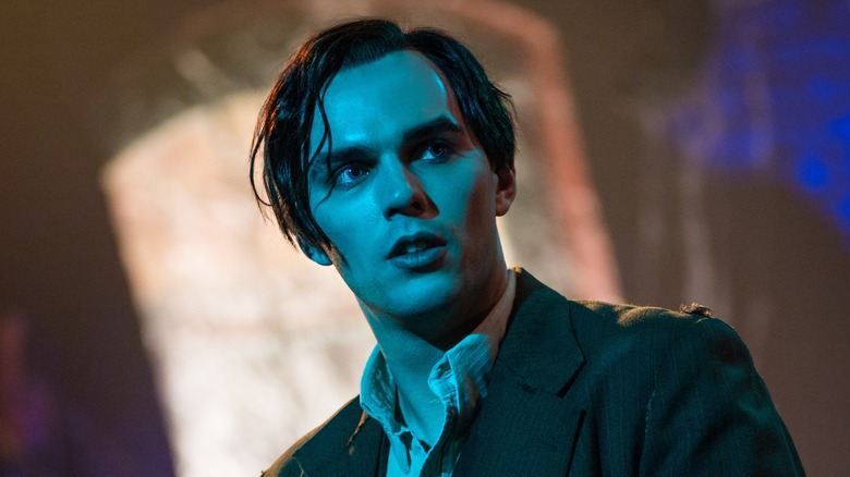 Nicholas Hoult in blue light