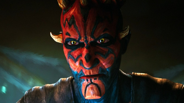 Maul scowling during a call with Dryden Vos in Star Wars: Maul — Shadow Lord (2026)