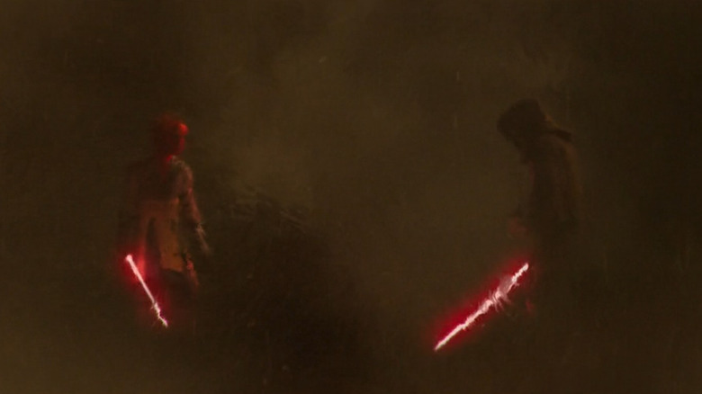 Maul watches a vision of his younger self dueling Darth Sidious in Star Wars: Maul — Shadow Lord (2026)