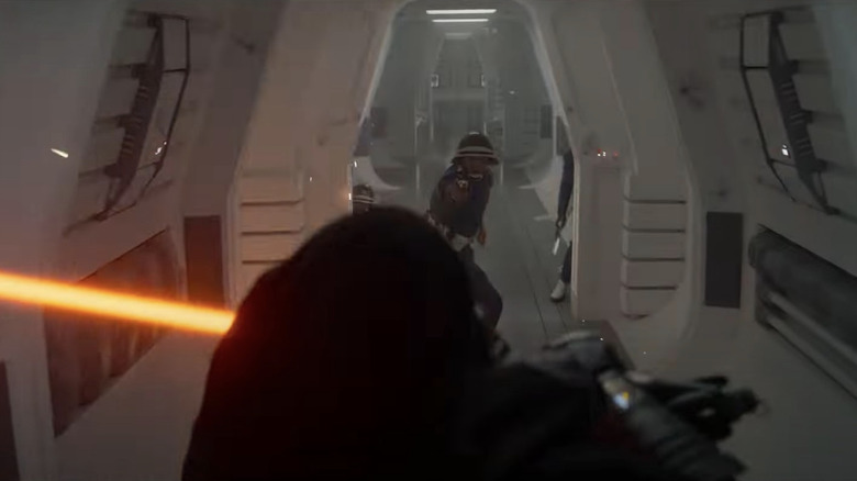 New Republic troops shooting at Sith 