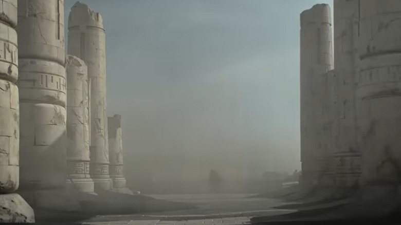 ruins on cloudy day