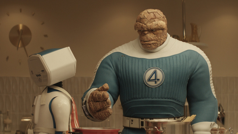 Ben Grimm talking to H.E.R.B.I.E. in The Fantastic Four: First Steps