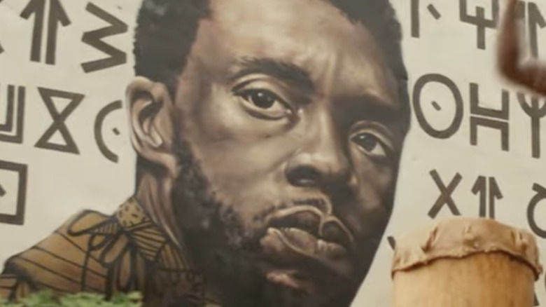 T'Challa mural in Wakanda