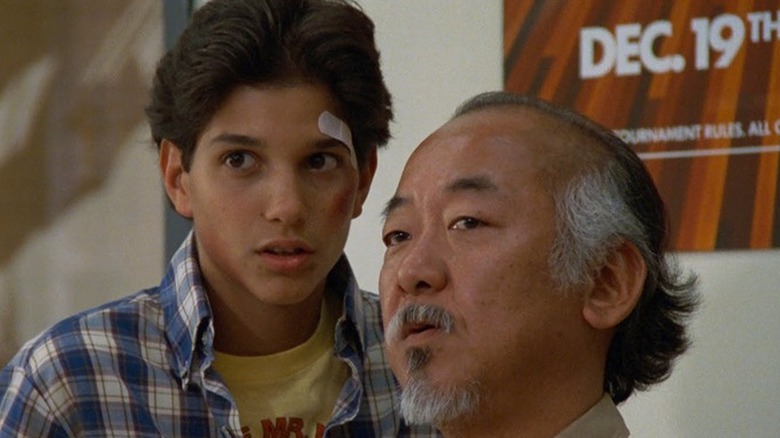 Ralph Macchio and Pat Morita in Karate Kid movie