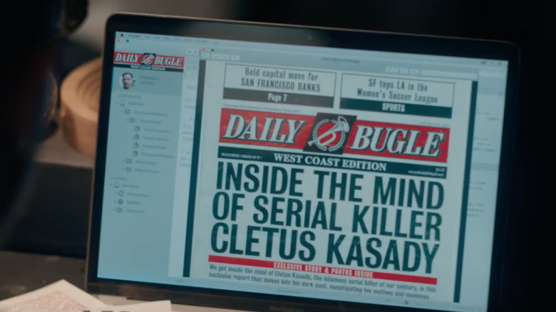 Daily Bugle headline laptop