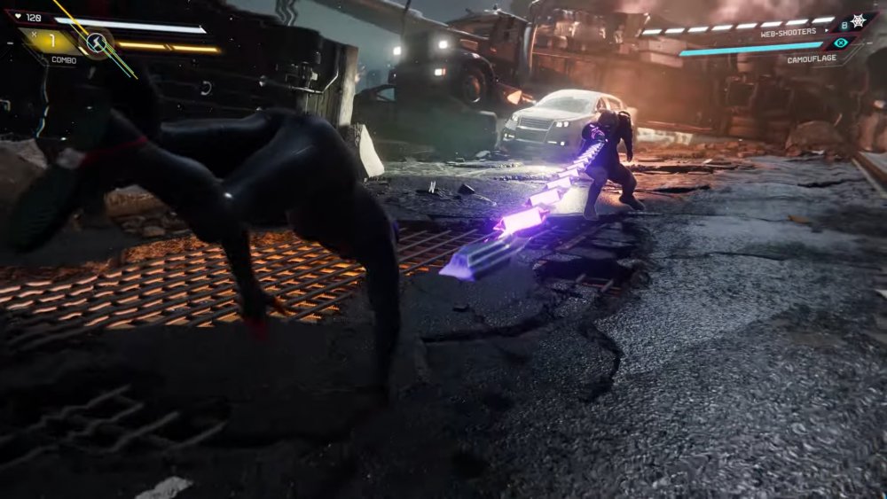 playstation 5, ps5, sony, showcase, trailer, video, spider-man, spiderman, spider man, miles morales, insomniac, small, tiny, little, details, missed, gameplay, video, heads up display, hud, focus, health, bar, meter, scripted