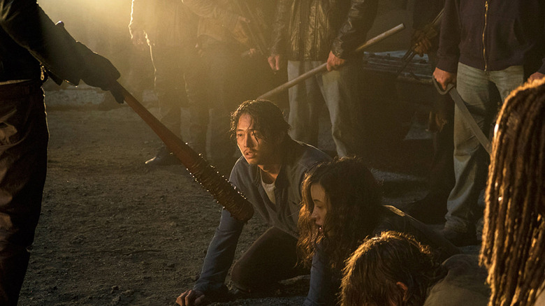 Glenn and the others looking scared