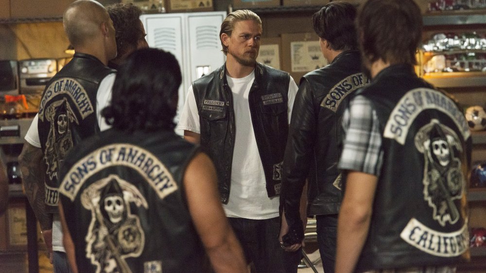Charlie Hunnam as Jax Teller and other cast members on FX's Sons of Anarchy