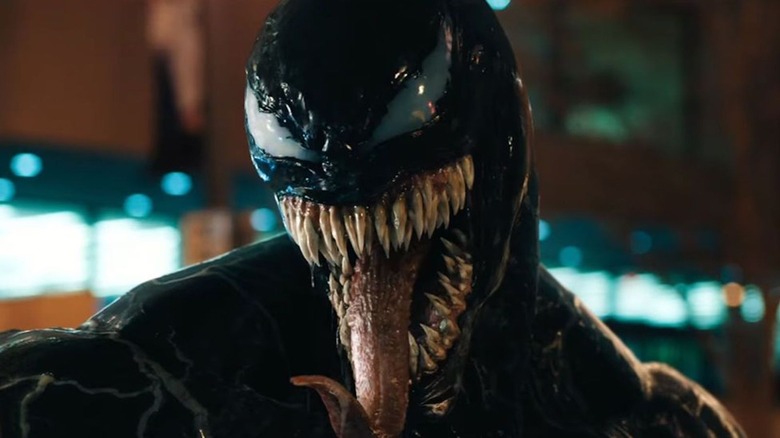 Venom with his tongue out