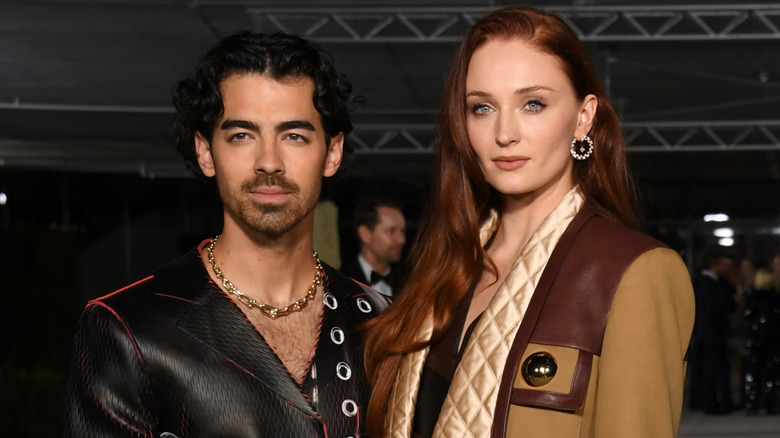 Joe Jonas and Sophie Turner posing at the 2nd Annual Academy Museum Gala