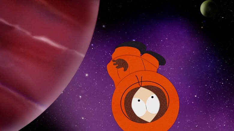 Kenny floats in space while high on cat urine in South Park