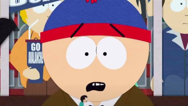 Stan from "South Park" looks upset