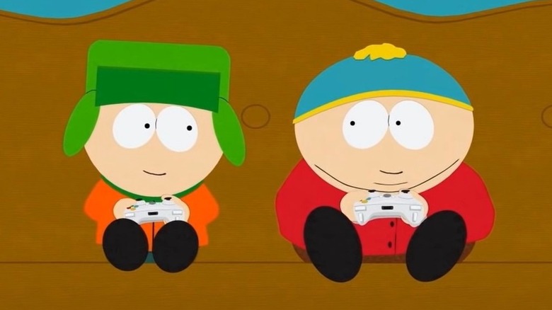 Kyle and Cartman playing video game