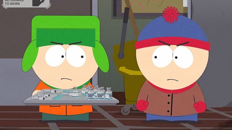 Kyle and Stan in a lab