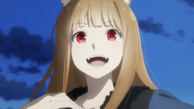 Holo smiling at night