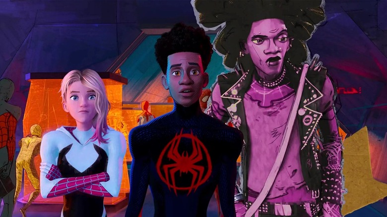 Gwen Stacy, Miles Morales, and Spider-Punk standing together (2023)