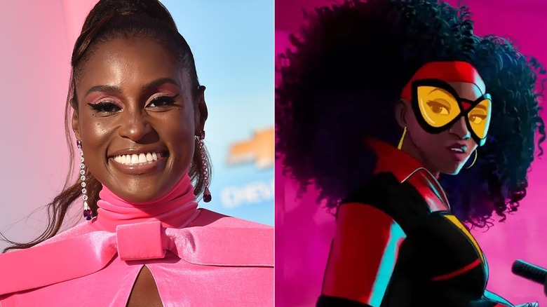 Issa Rae smiles at the Barbie premiere and Spider-Woman turns her head while wearing protective eyewear