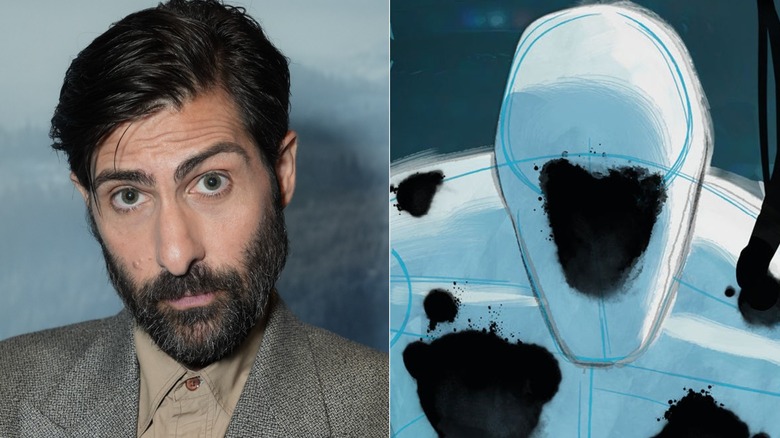 Jason Schwartzman cocks an eyebrow at the Mountainhead premiere and The Spot leans forward to face the camera