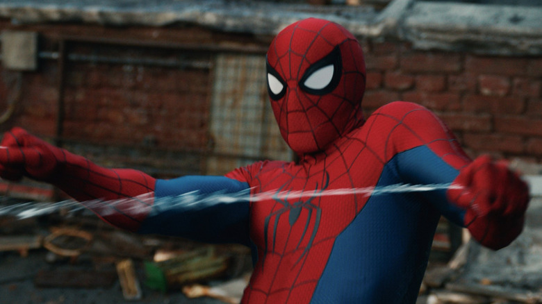 Spider-Man using his webbing in Spider-Man: Brand New Day