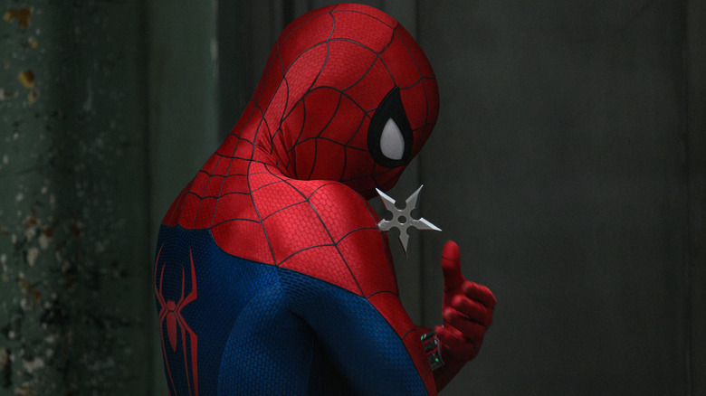 Spider-Man dodging a shuriken in Spider-Man: Brand New Day