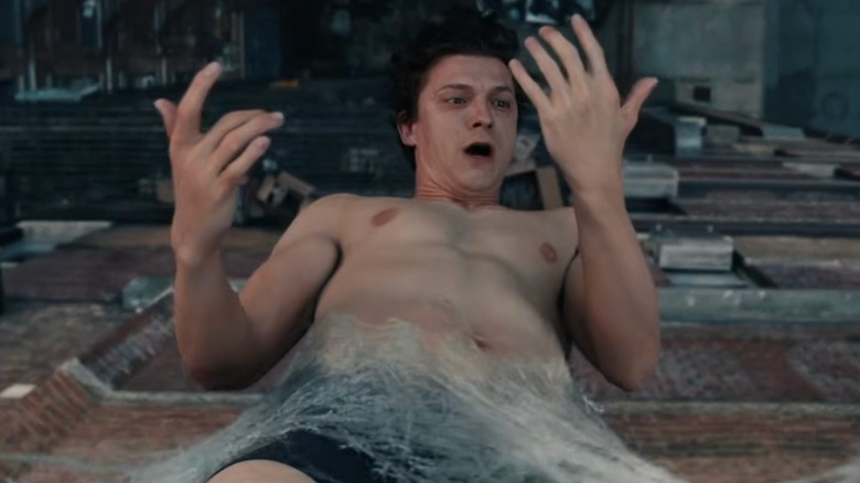 Peter Parker coming out of his web cocoon in Spider-Man: Brand New Day (2026)
