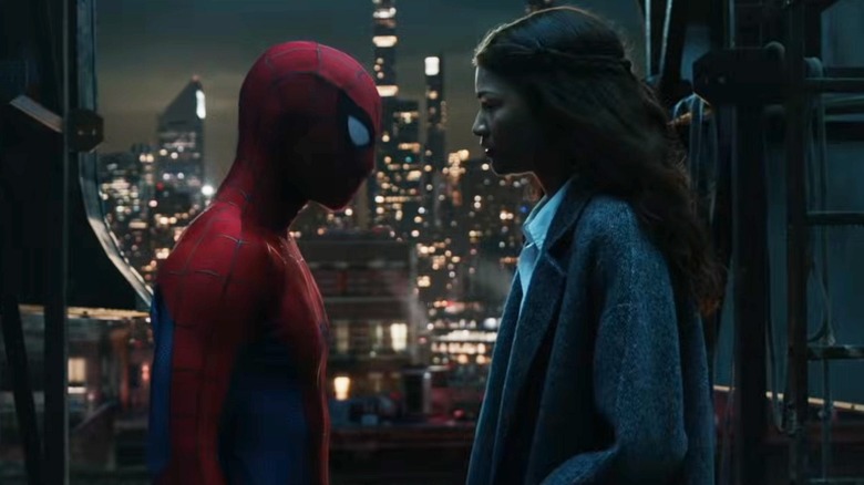 Peter and MJ on rooftop while she's possessed by Jean in Spider-Man: Brand New Day (2026)
