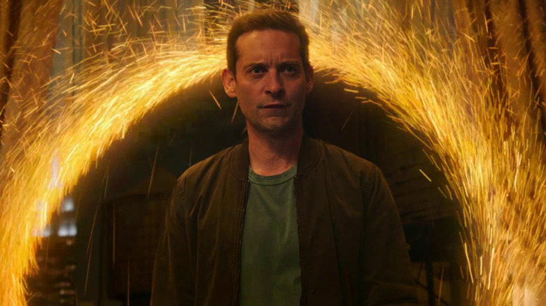 Peter Parker 2 steps through a portal in "Spider-Man: No Way Home" (2021)