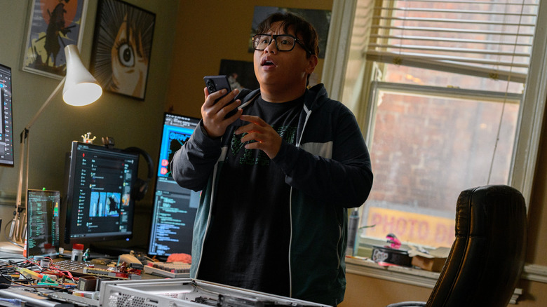 Ned works on his Spidey Tracker in "Spider-Man: Brand New Day" (2026)
