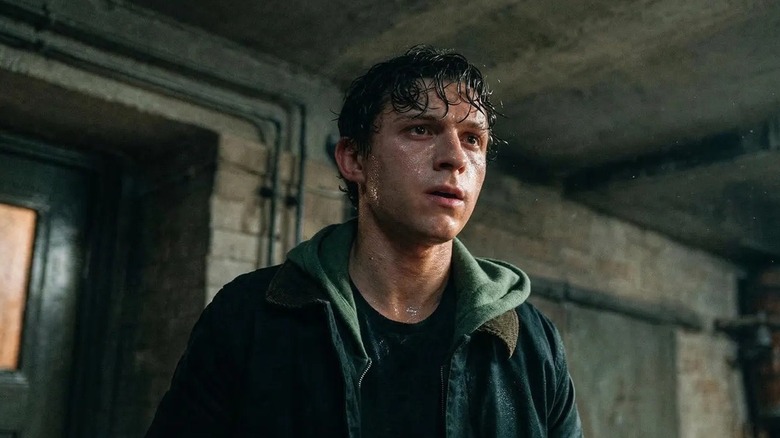 Peter Parker looking ragged in "Spider-Man: Brand New Day" (2026)