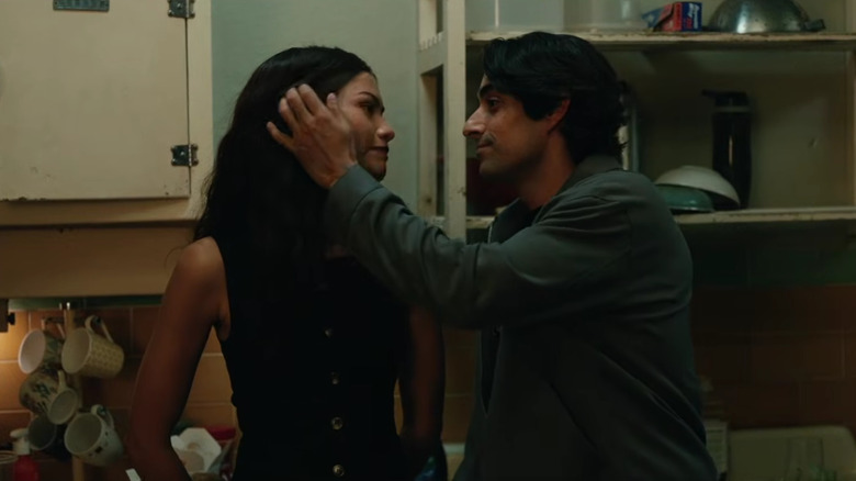 A man is touching MJ's hair in "Spider-Man: Brand New Day" (2026)