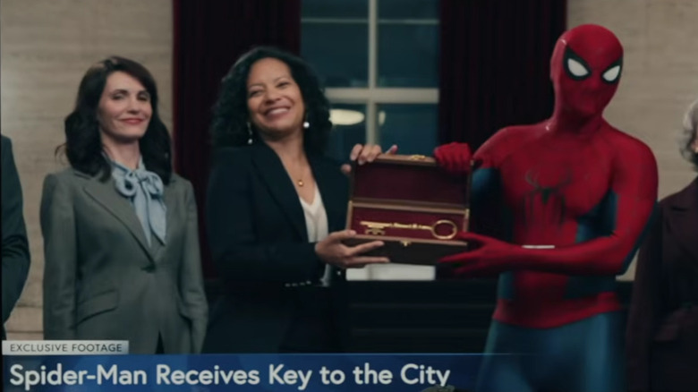 Spider-Man gets the key to the city in "Spider-Man: Brand New Day" (2026)