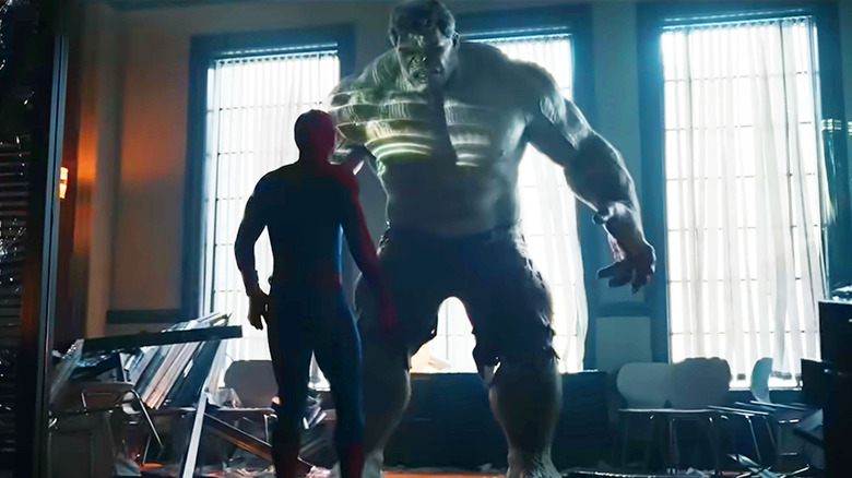 Spider-Man confronting Hulk in "Spider-Man: Brand New Day" (2026)