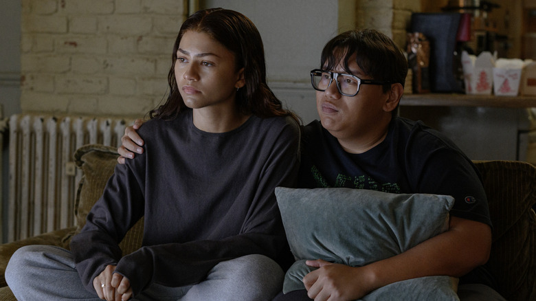 MJ and Ned on the couch in "Spider-Man: Brand New Day" (2026)