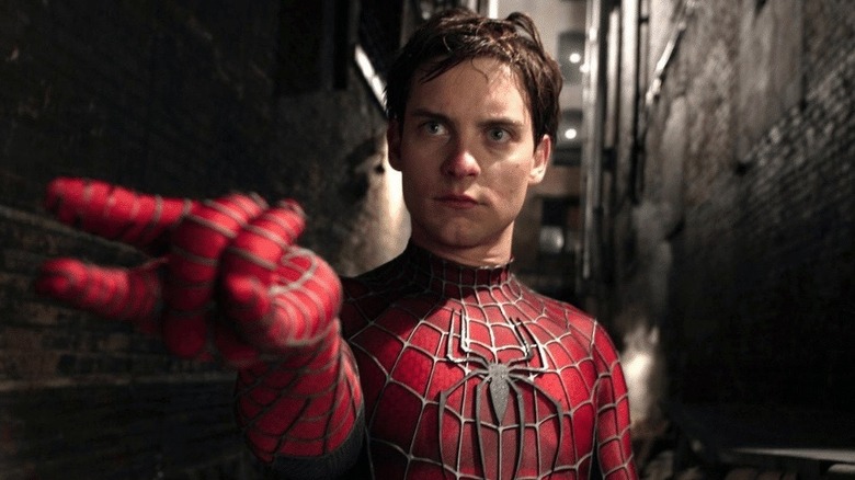 Spider-Man about to shoot web from his wrist
