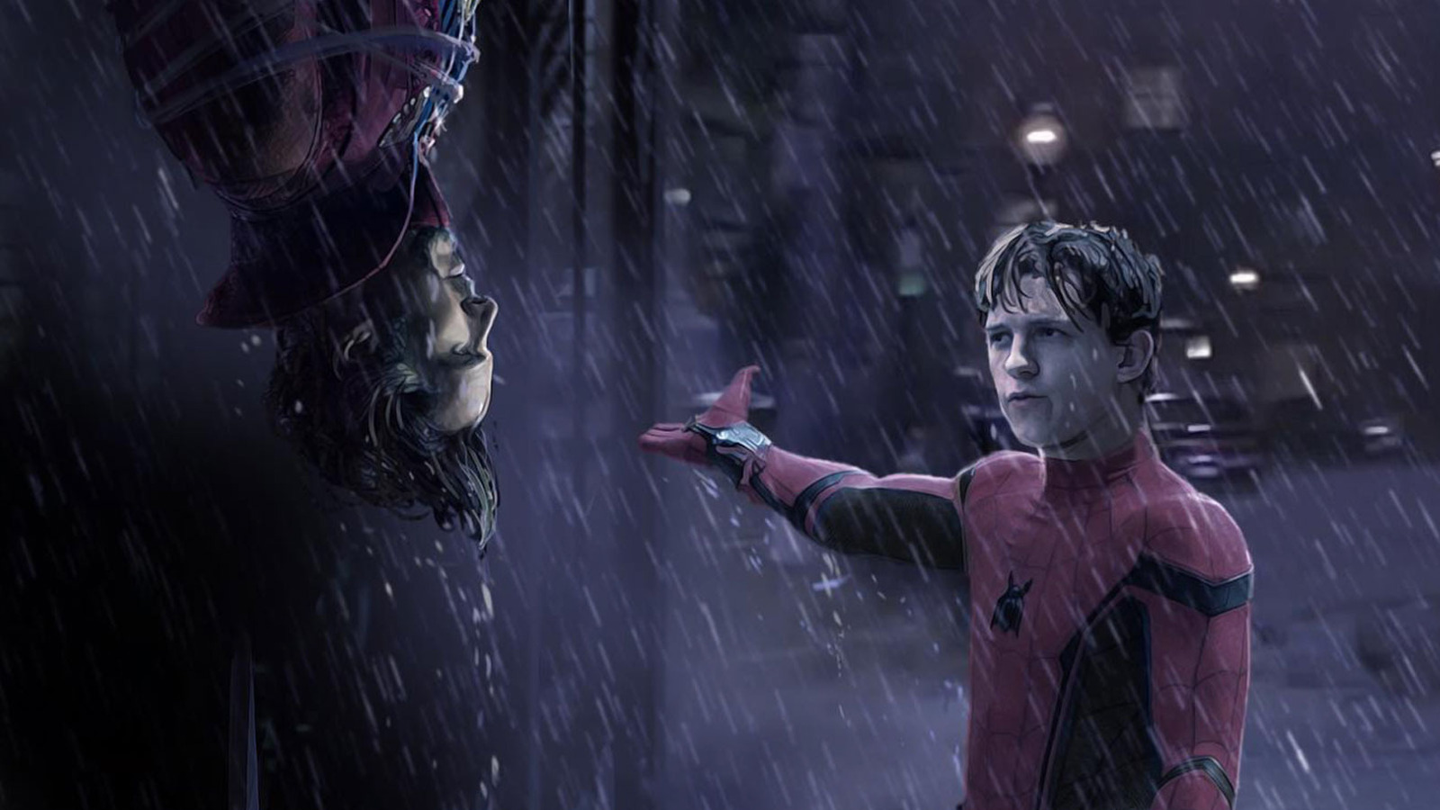 SpiderMan Movie Concept Art ReCreates An Iconic Kiss With A Strange