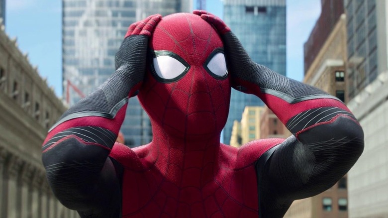 Spider-Man grabbing head