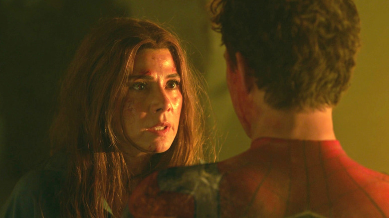 Aunt May speaking to Peter Parker in "Spider-Man: No Way Home" (2021)
