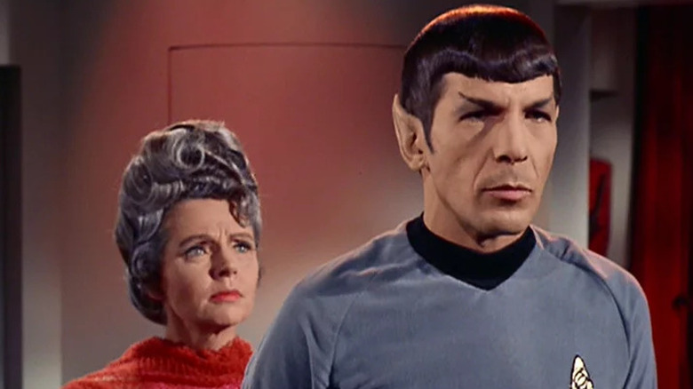 Amanda looking at Spock on Star Trek: The Original Series