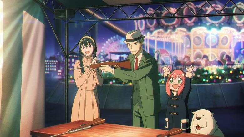 Loid wins the shooting game