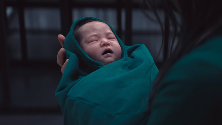 Jun-he's baby fussing in "Squid Game" (2025)