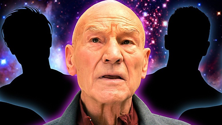 Picard posing by silhouettes
