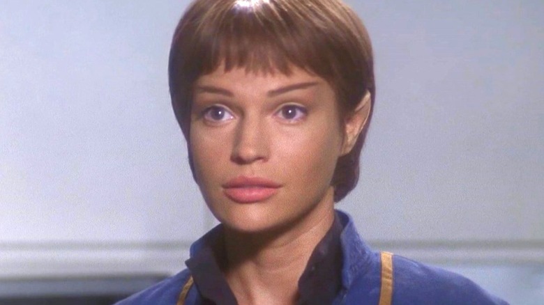 T'Pol on a ship