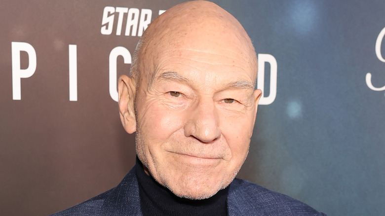 Patrick Stewart smiling at a Star Trek: Picard event
