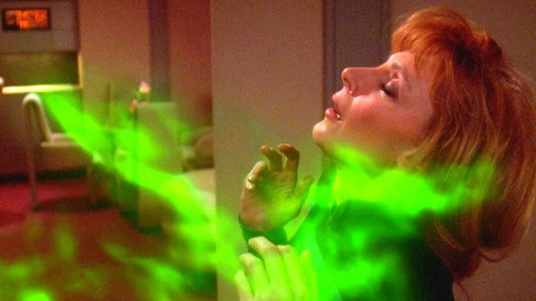 Beverly Crusher acts erotically in Star Trek: Sub Rosa (1994)