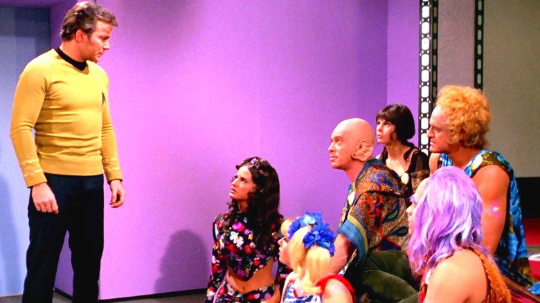 Captain Kirk talking to the space hippies in Star Trek: The Original Series (1968)