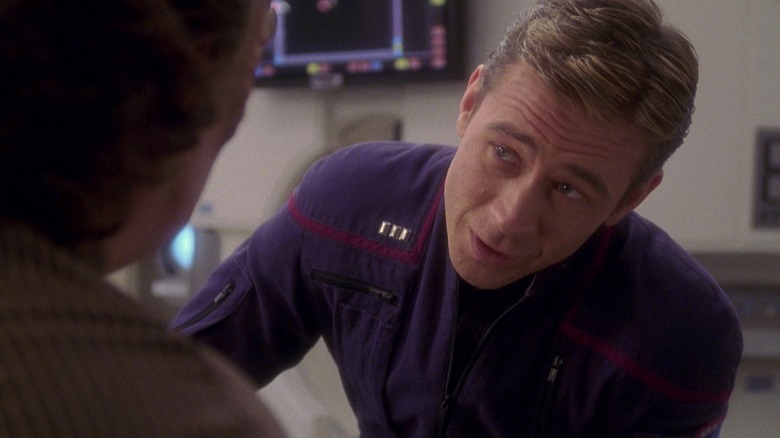 Trip Tucker learning he's pregnant in Star Trek Enterprise (2001)