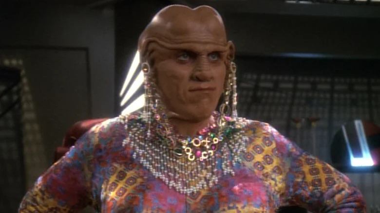 Quark posing as a woman on Star Trek: Deep Space Nine